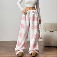 Julia | Cozy and Stylish Checked Wide-Leg Fleece Pants