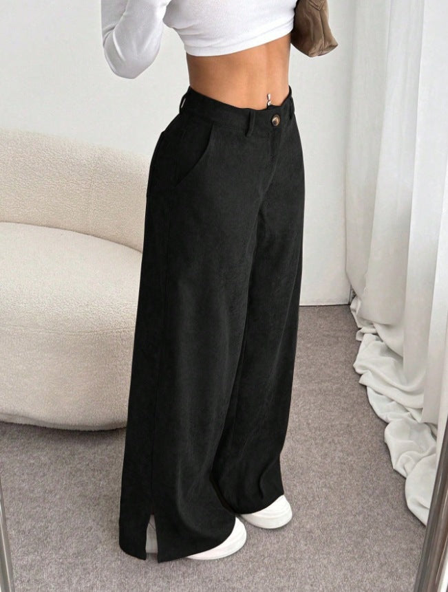 Victoria | Elegant And High-Waist Slit Wide Leg Pants