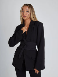 Evelyn | Belted Tailored Luxe Blazer