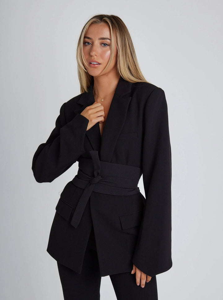 Evelyn | Belted Tailored Luxe Blazer