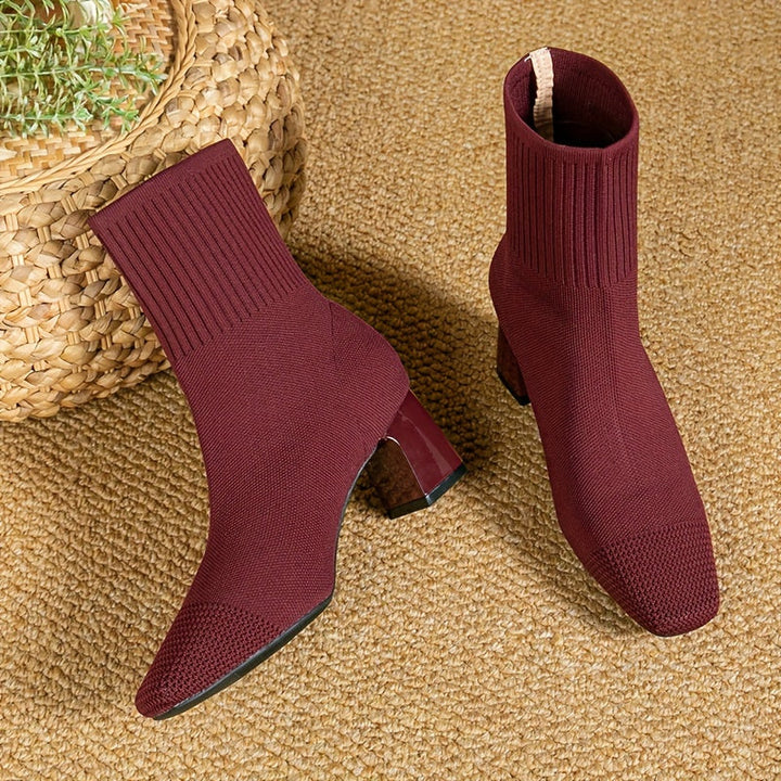 Josephine | Bottines chics et contemporaines à talon carré en maille