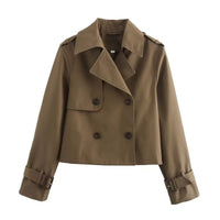 Madeline | Modern Cropped Double-Breasted Trench Coat