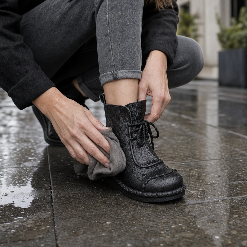 Marisol | Block-Heel Ankle Boots – Water-Resistant Style for Women