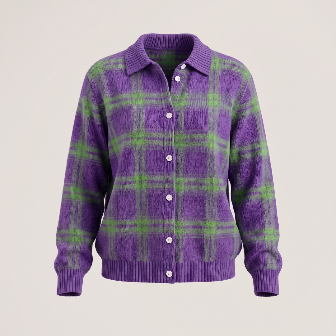 Clara | Plaid Cardigan – Cozy Knit Style for Women