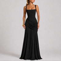 Daisy | Fall Wedding Ruched Square-Neck Maxi Dress