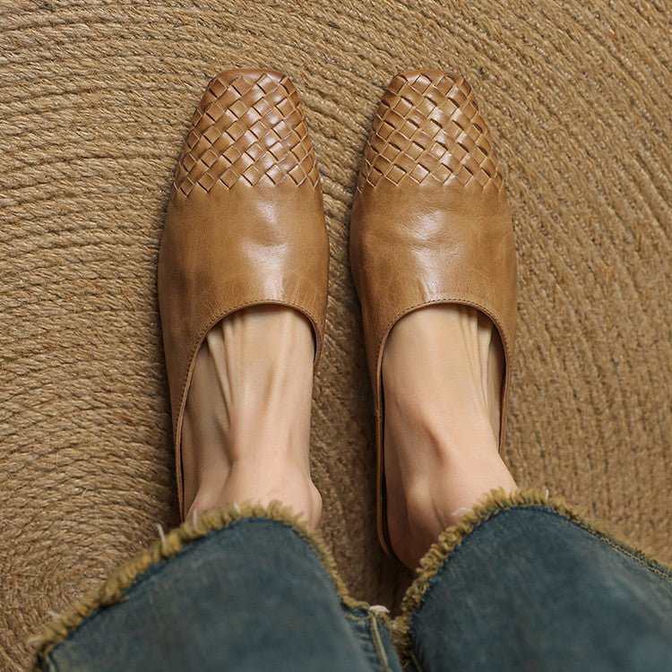 Nora | Elegant And Woven Leather Mules