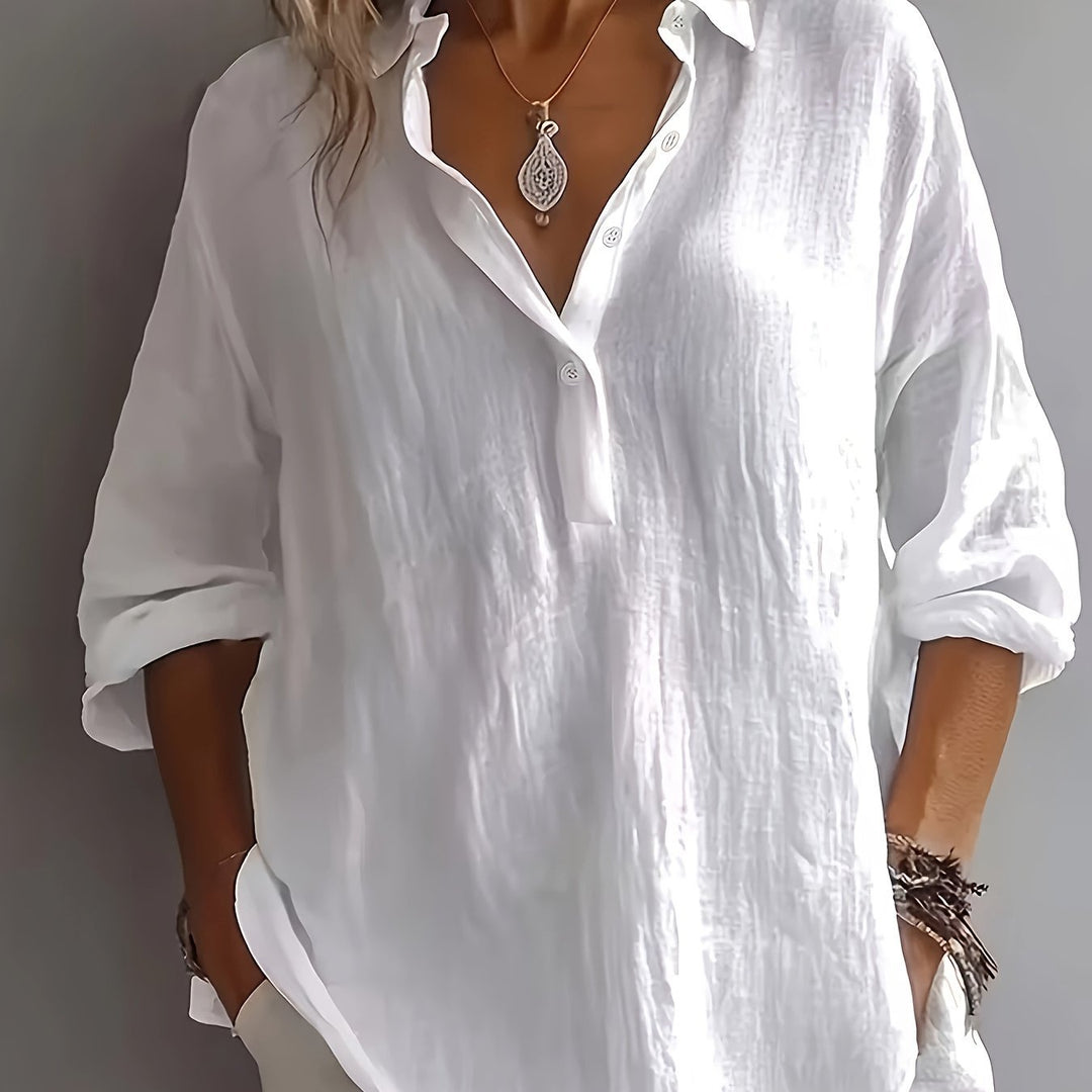 Freya | Relaxed Collared Blouse – Effortless Everyday Style for Women