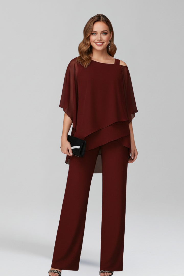 Jana | Wide-Leg Jumpsuit – Elegant Cold-Shoulder Style for Women