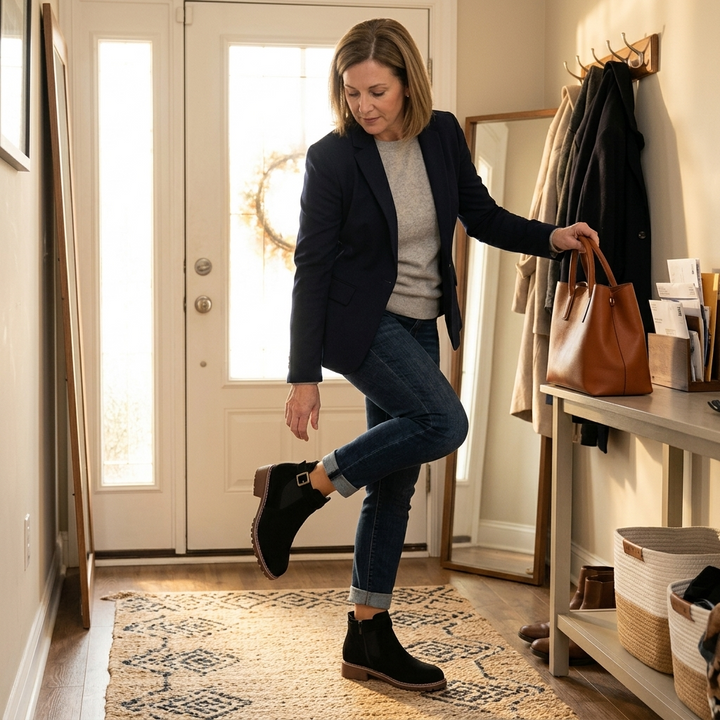 Solace | Slip On Low Heel Ankle Boots for Women