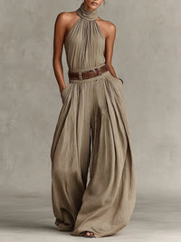 Camille | Breezy And Bohemian Halter-Neck Wide-Leg Jumpsuit