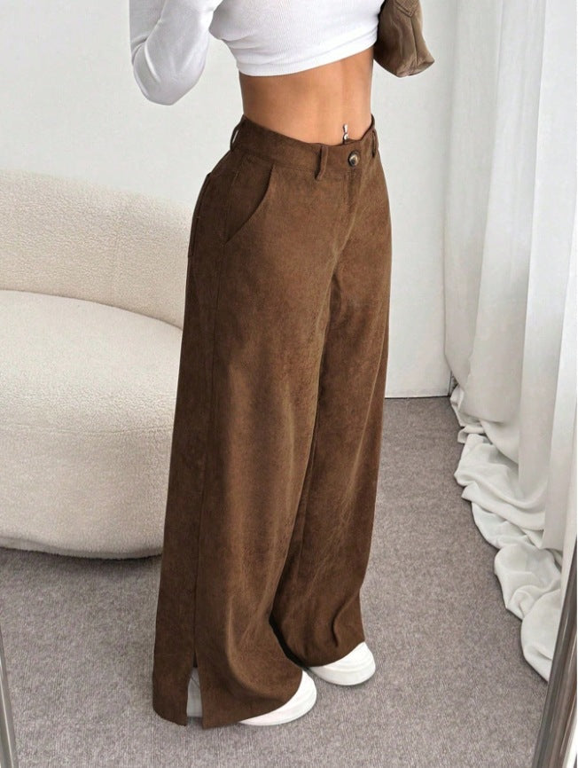 Victoria | Elegant And High-Waist Slit Wide Leg Pants