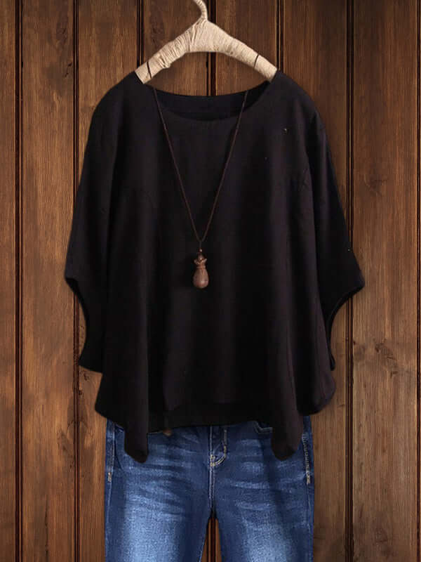 Maya | Casual Dolman Sleeve Round Neck Tunic Top