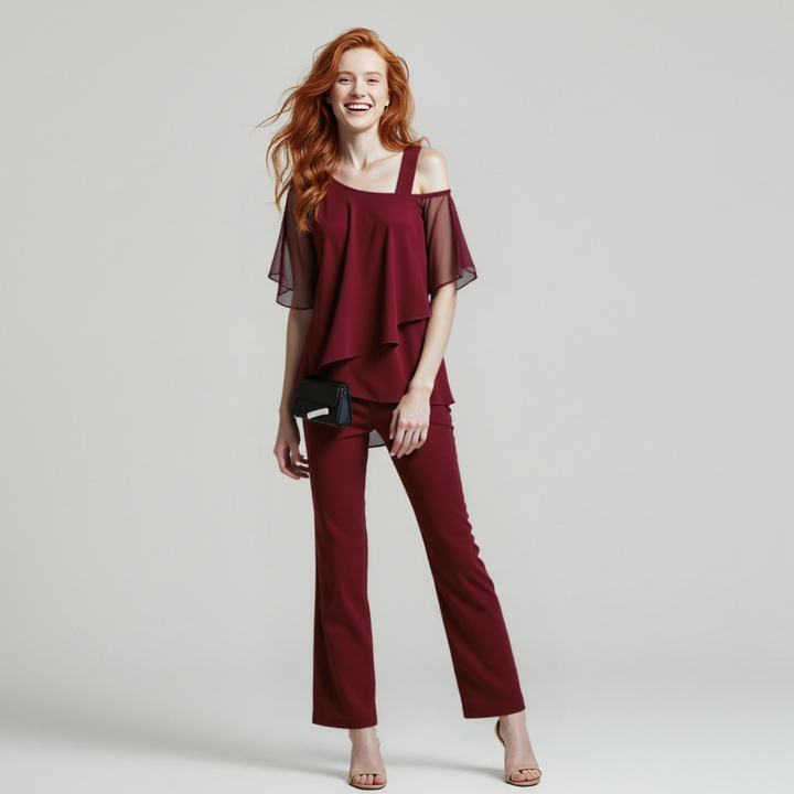 Victoria | Elegant And Stylish Cold Shoulder Two Piece Set