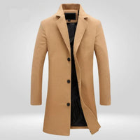 Callum | Longline Wool-Blend Coat with Notched Collar