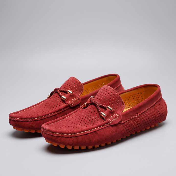 Gianni | Perforated Leather Loafers – Elegant Slip-On Style for Men