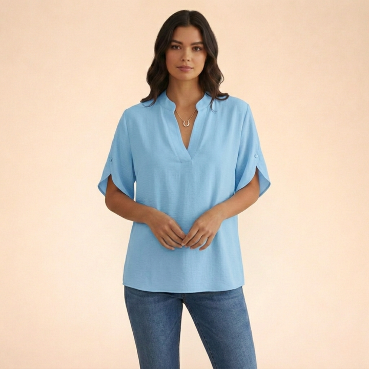 Laura | Elegant & Comfortable V-Neck Blouse