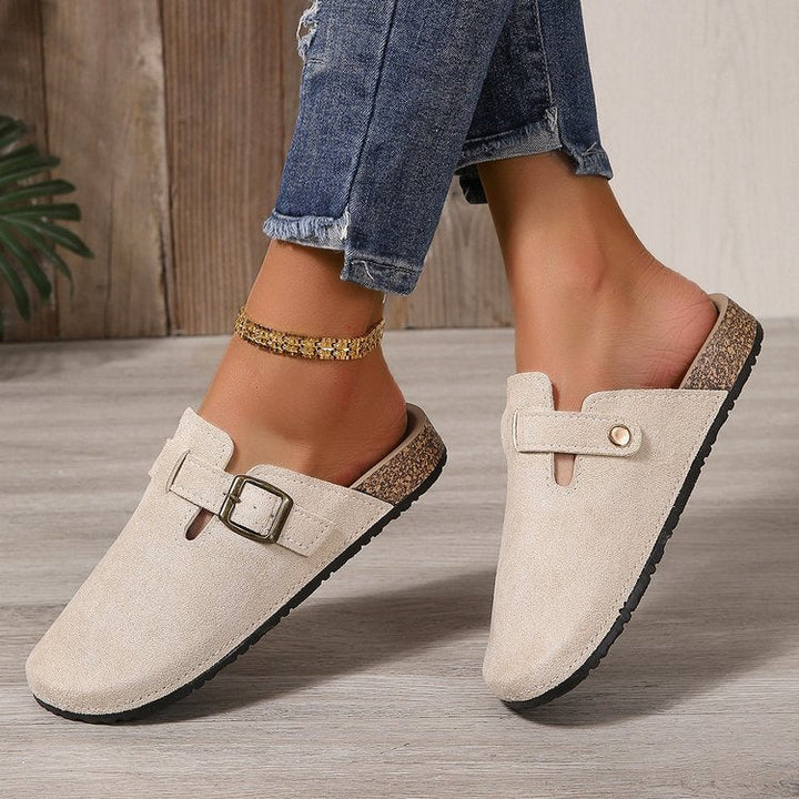 Isabella | Sophisticated Suede Buckled Slip-On Mules