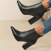 Vivienne | Chic Pointed Toe Block Heel Ankle Boots