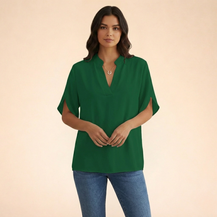 Laura | Elegant & Comfortable V-Neck Blouse