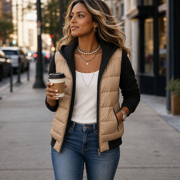 Coeza | Quilted Puffer Jacket – Comfortable Knit Sleeves for Women