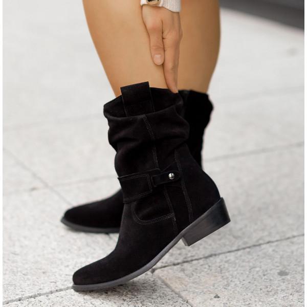 Marissa | Relaxed Suede Slouch Ankle Boots