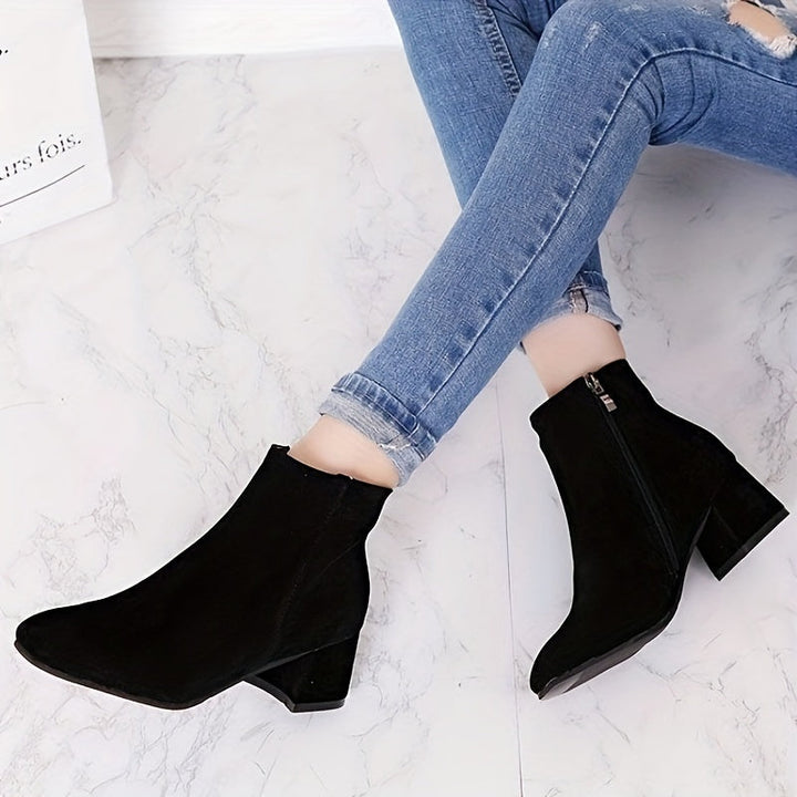 Adeline | Suede-Look Chelsea Ankle Boots with a Comfortable Low Heel