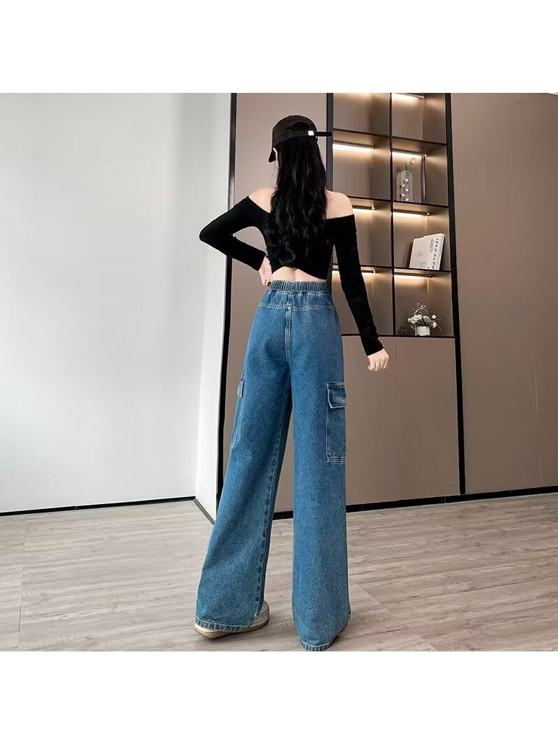 Stella | Stylish Durable Denim Cargo Pants with Elastic Waistband