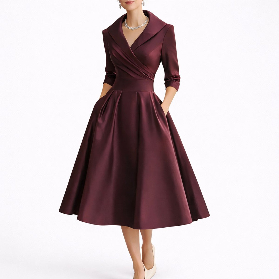 Hazel | Modern Fall Wedding Structured A-Line Midi Dress