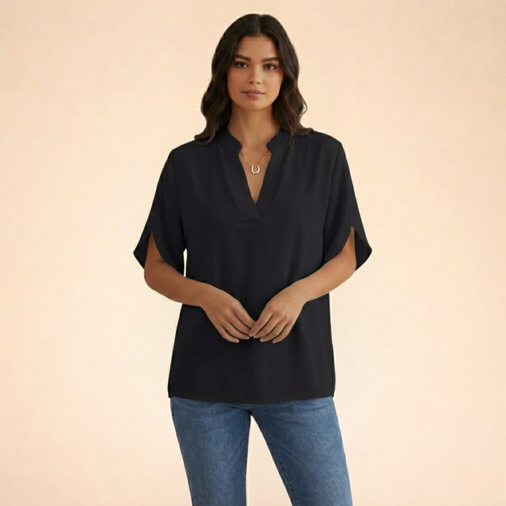 Laura | Elegant & Comfortable V-Neck Blouse