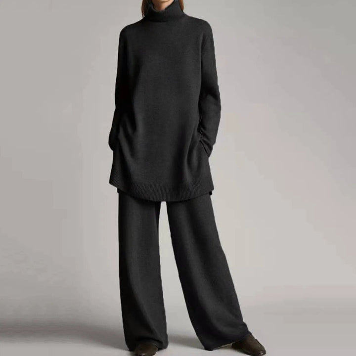 Zara | Cozy Turtleneck Knit Wide-Leg Two Piece Set