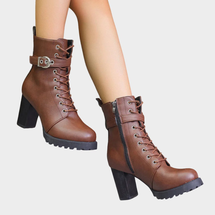 Nora | Modern And Edgy Lace-Up Combat Ankle Boots