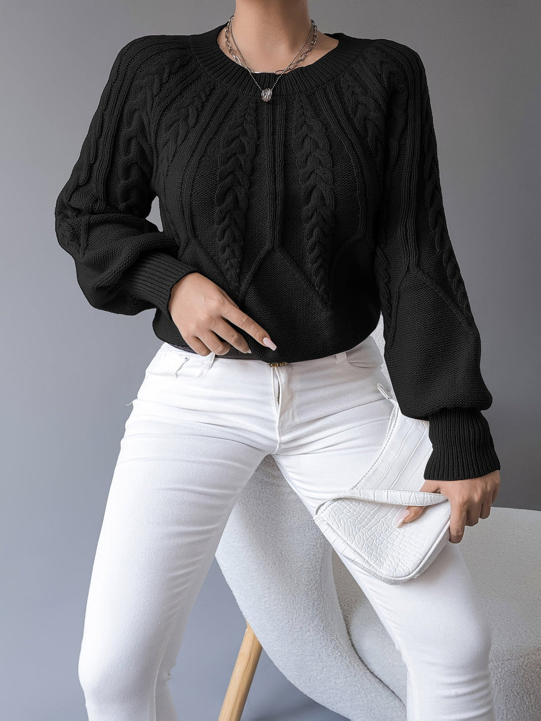 Ellis | Cable-Knit Sweater – Cozy Textured Style for Women