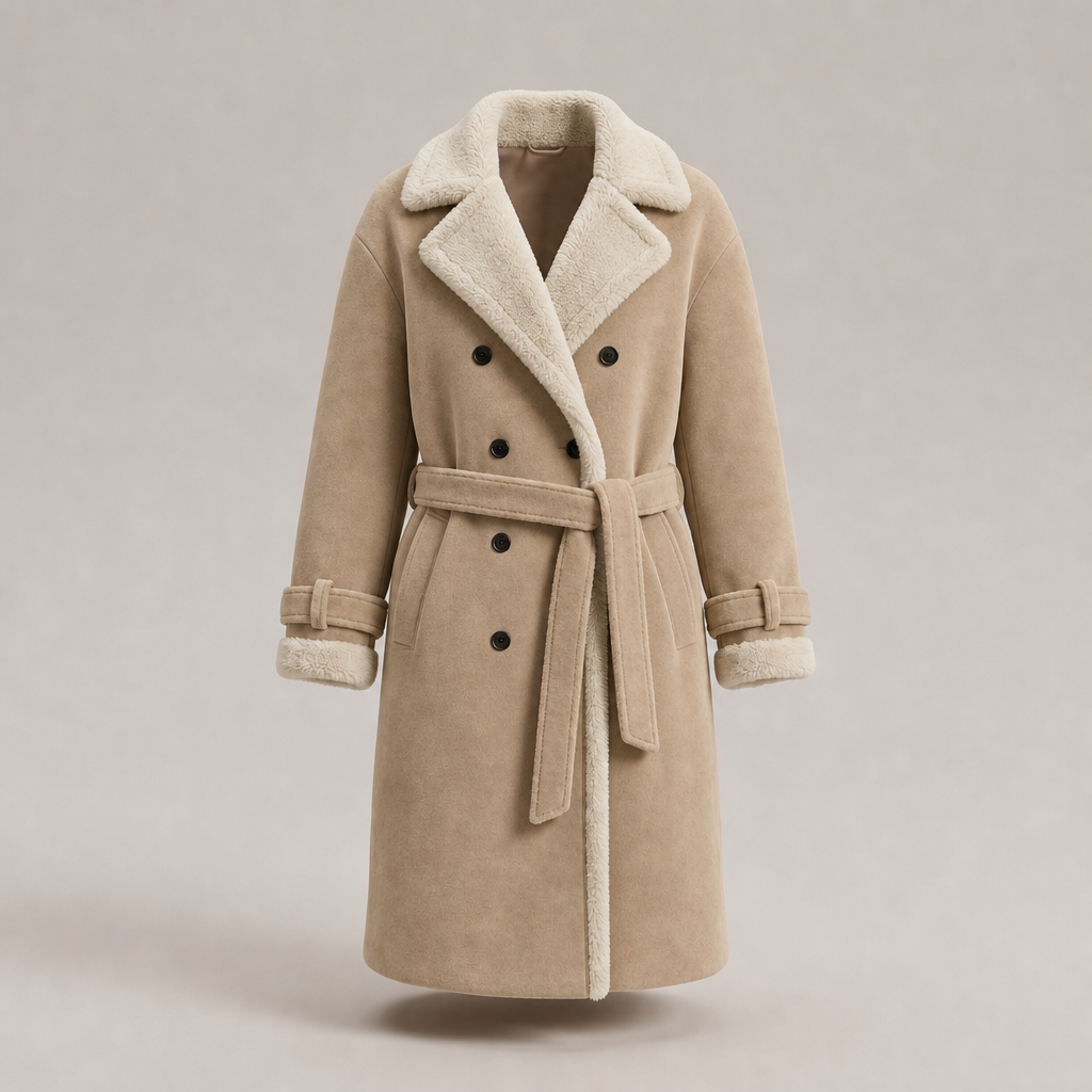 Mira | Teddy Coat – Elegant Double-Breasted Style for Women