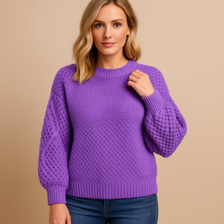 Scarlett | Relaxed Cable-Knit Crew Neck Sweater