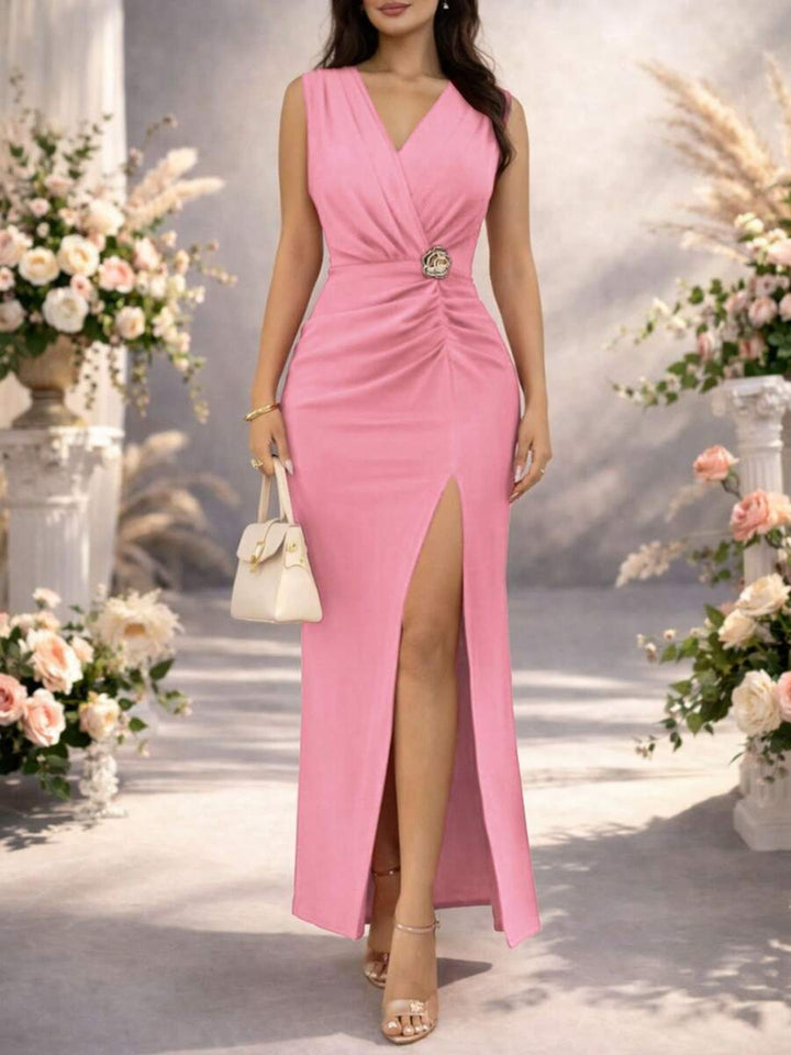 Emma | Abito plissettato da invitata a un matrimonio, dall'elegante stile maxi