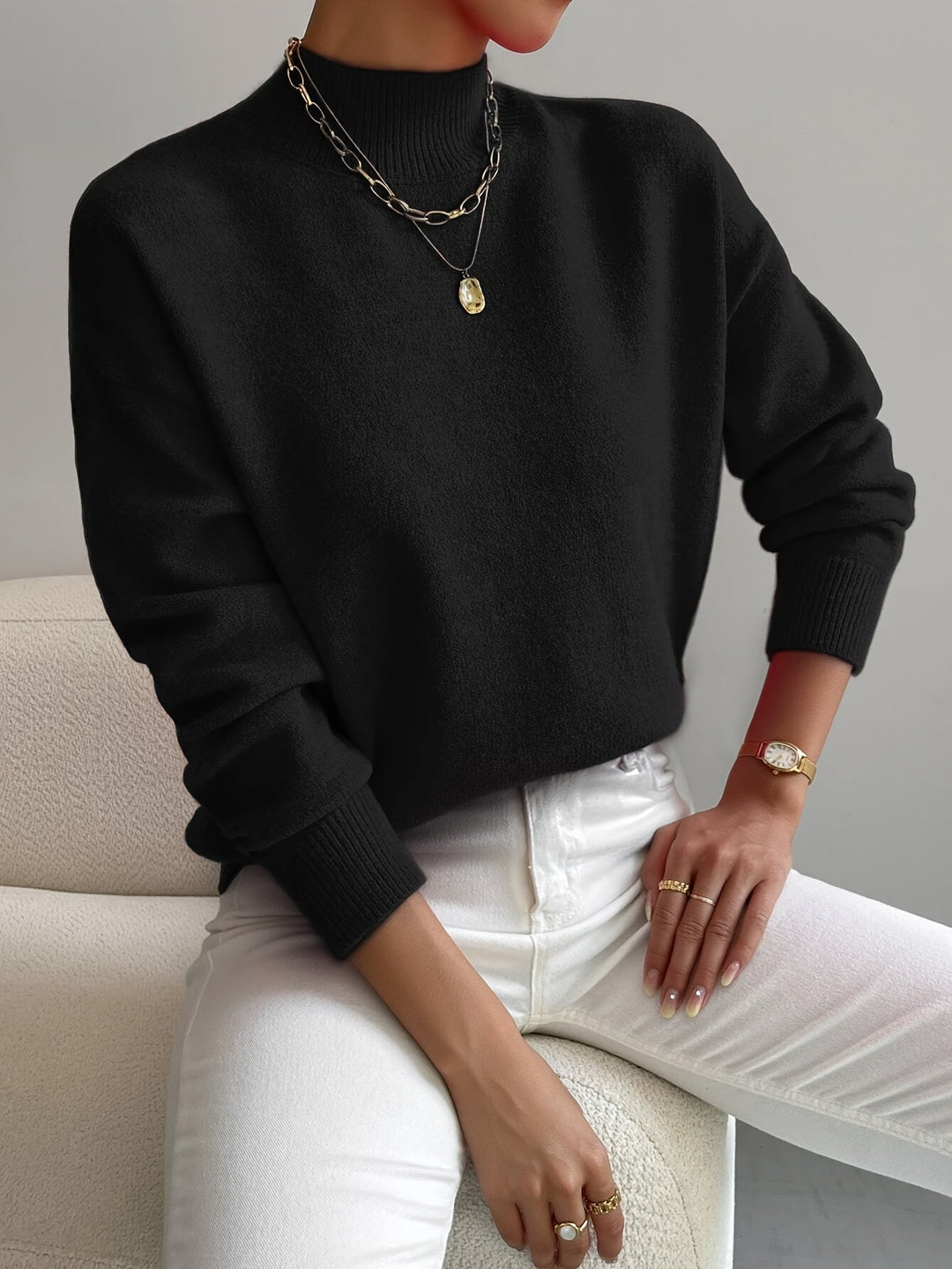 Isabella | Cozy And Elegant Turtleneck Knit Sweater