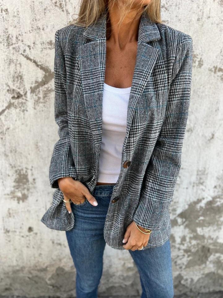 Gemma | Classic Cotton Checked Casual Blazer