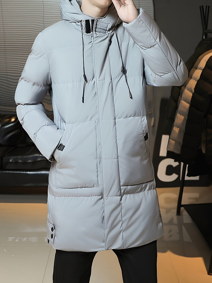 Donovan | Longline Puffer Coat – Stylish Hooded Design for Men