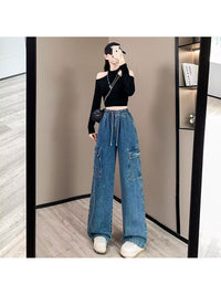 Stella | Stylish Durable Denim Cargo Pants with Elastic Waistband
