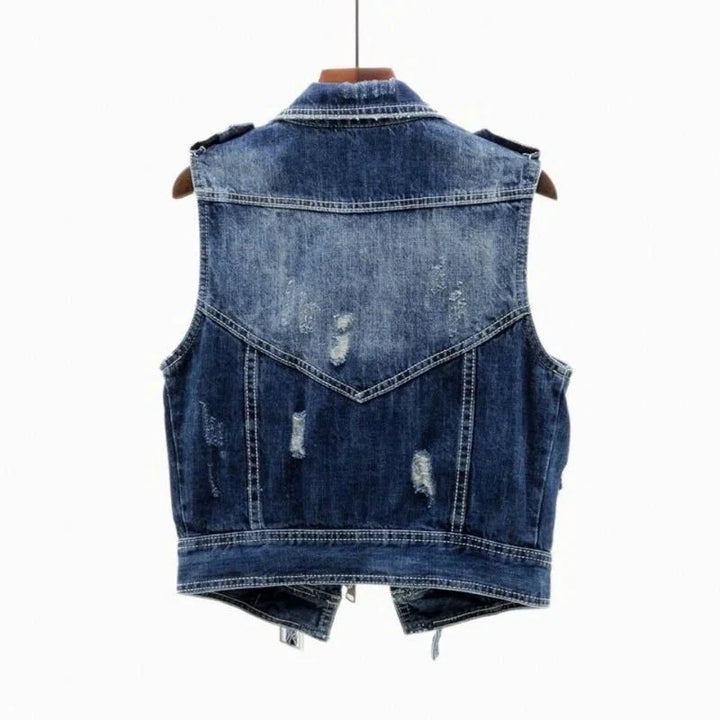 Liam | Edgy And Rugged Distressed Denim Vest