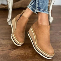 Sienna | Retro-Stiefeletten aus Wildleder mit Keilabsatz und Plateau für herbstliche Looks