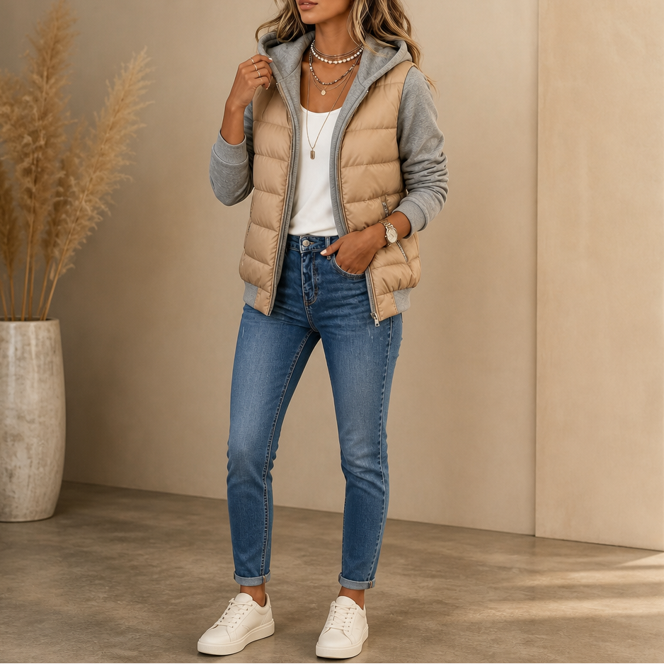 Coeza | Quilted Puffer Jacket – Comfortable Knit Sleeves for Women