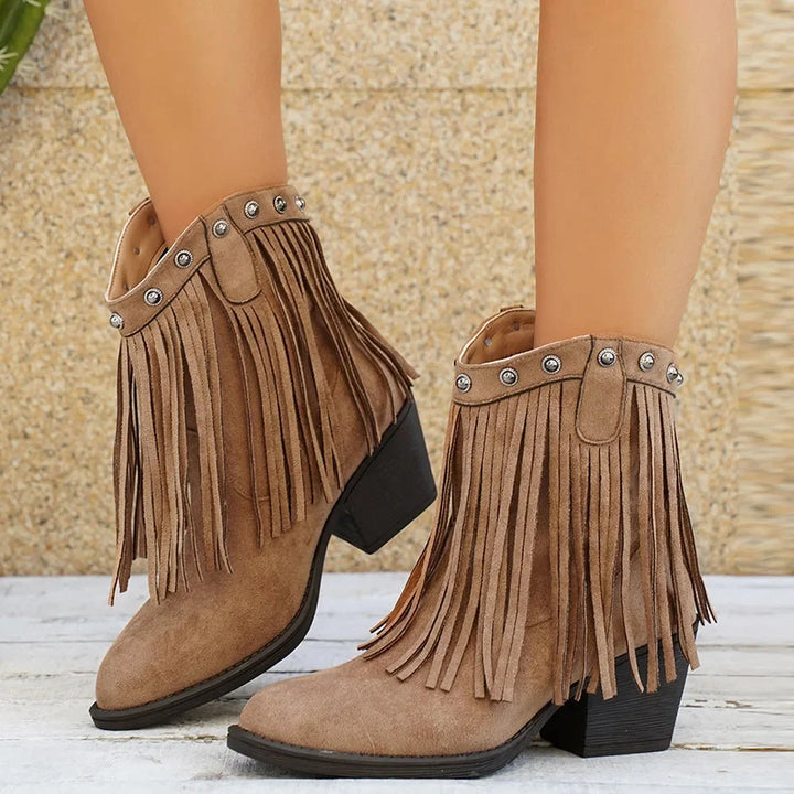 Grace | Dynamic Fringe Wide-Calf Western Cowboy Boots