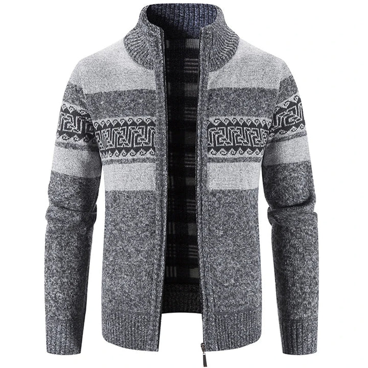 James | Modern Stand-Collar Knit Sweater Jacket