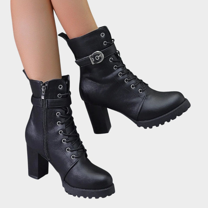 Nora | Modern And Edgy Lace-Up Combat Ankle Boots