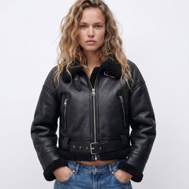 Elfriede | Bomber Jacket – Luxurious Reversible Shearling Design for Women
