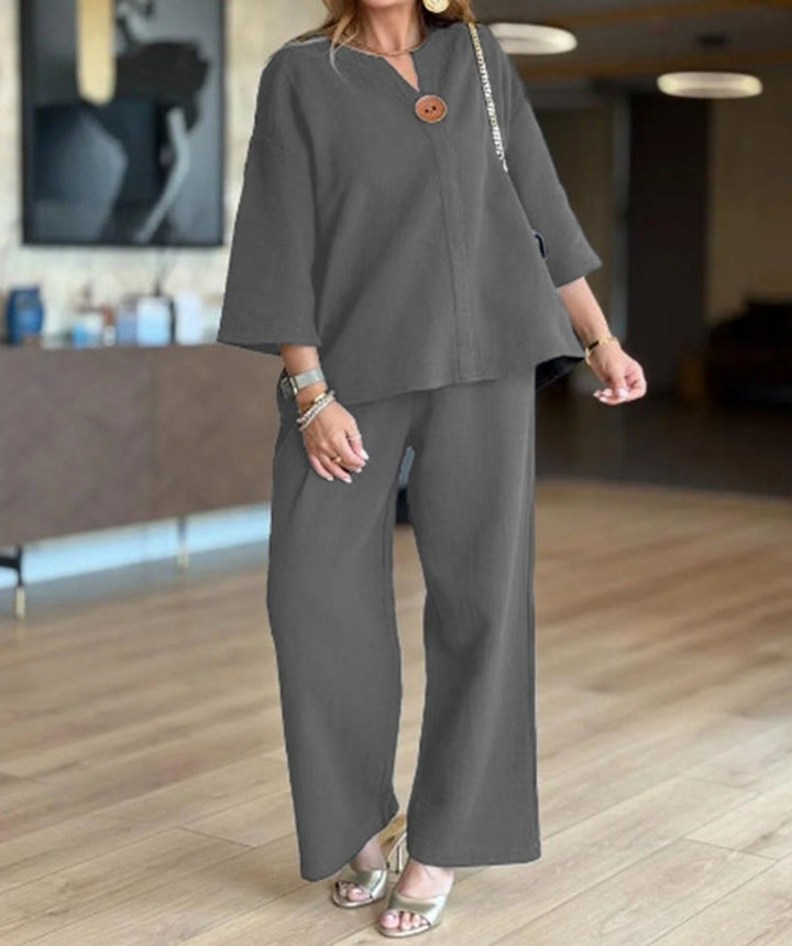 Gemma | Elegant Tunic & Wide-Leg Pants Two-Piece Set