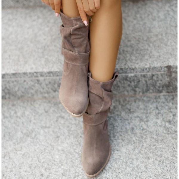 Marissa | Relaxed Suede Slouch Ankle Boots