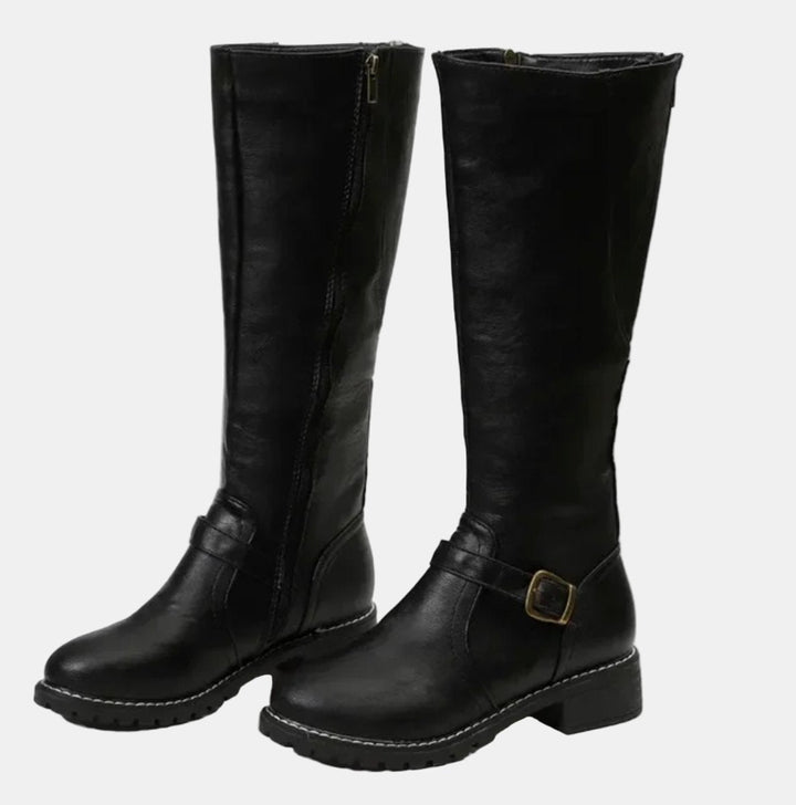 Julia | Elegant Buckle Detail Knee High Boots
