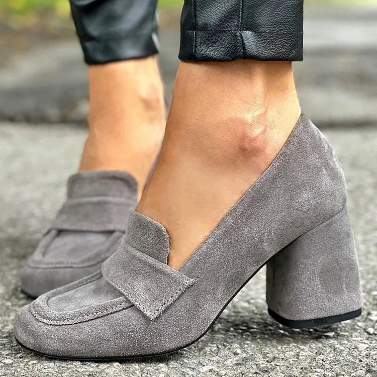 Olivia | Elegant And Sophisticated Block-Heel Loafers